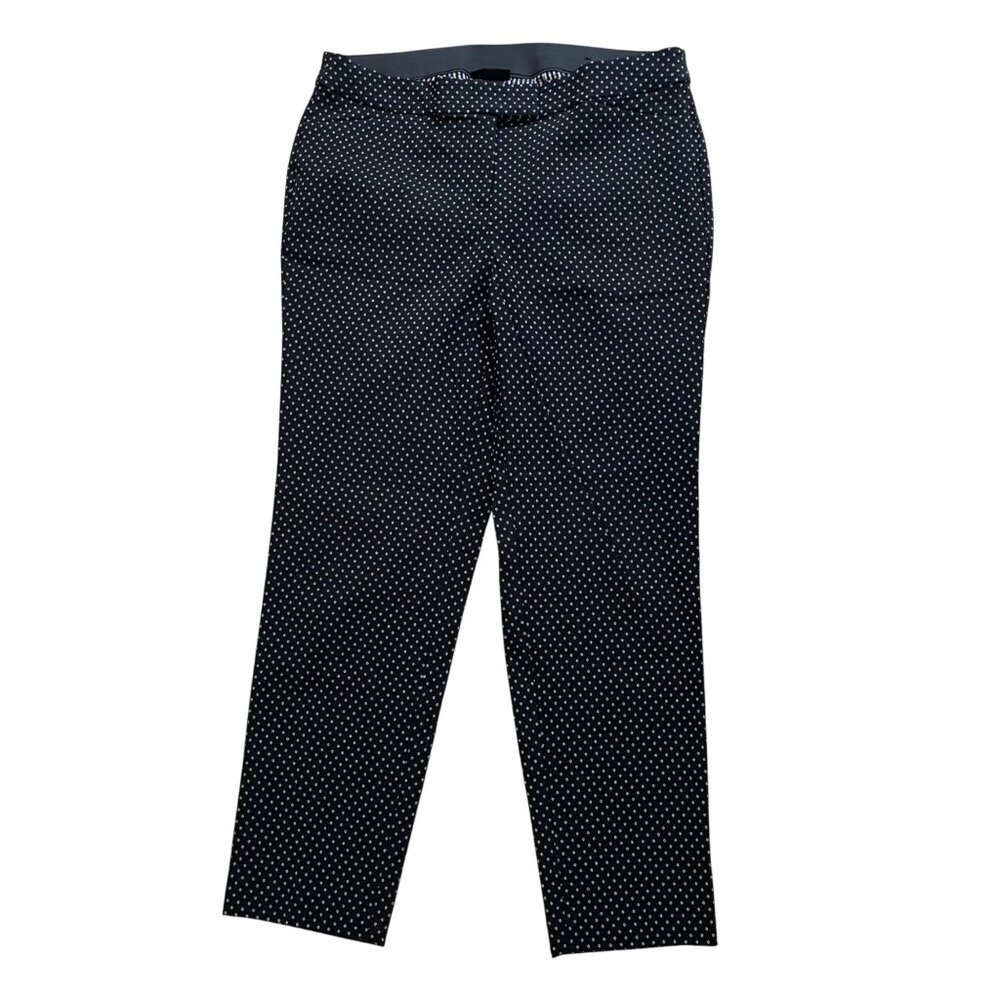 Lane Bryant Outlet Embroidered Polka Dot Pants Womens Size 14 Black White Career